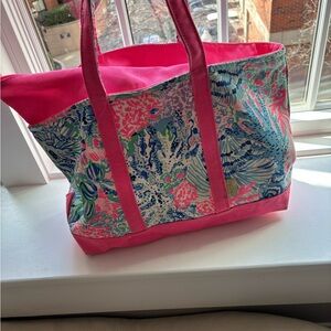 Lilly Pulitzer Pink and Blue Tote Bag